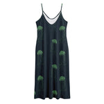 Zentangle Jellyfish Pattern Print Jersey Midi Cami Dress