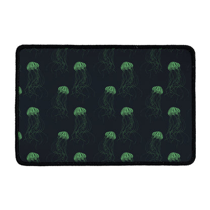 Zentangle Jellyfish Pattern Print Kitchen Mat