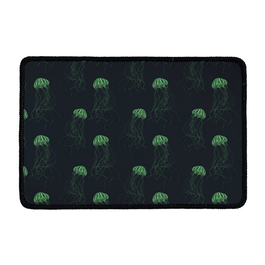 Zentangle Jellyfish Pattern Print Kitchen Mat