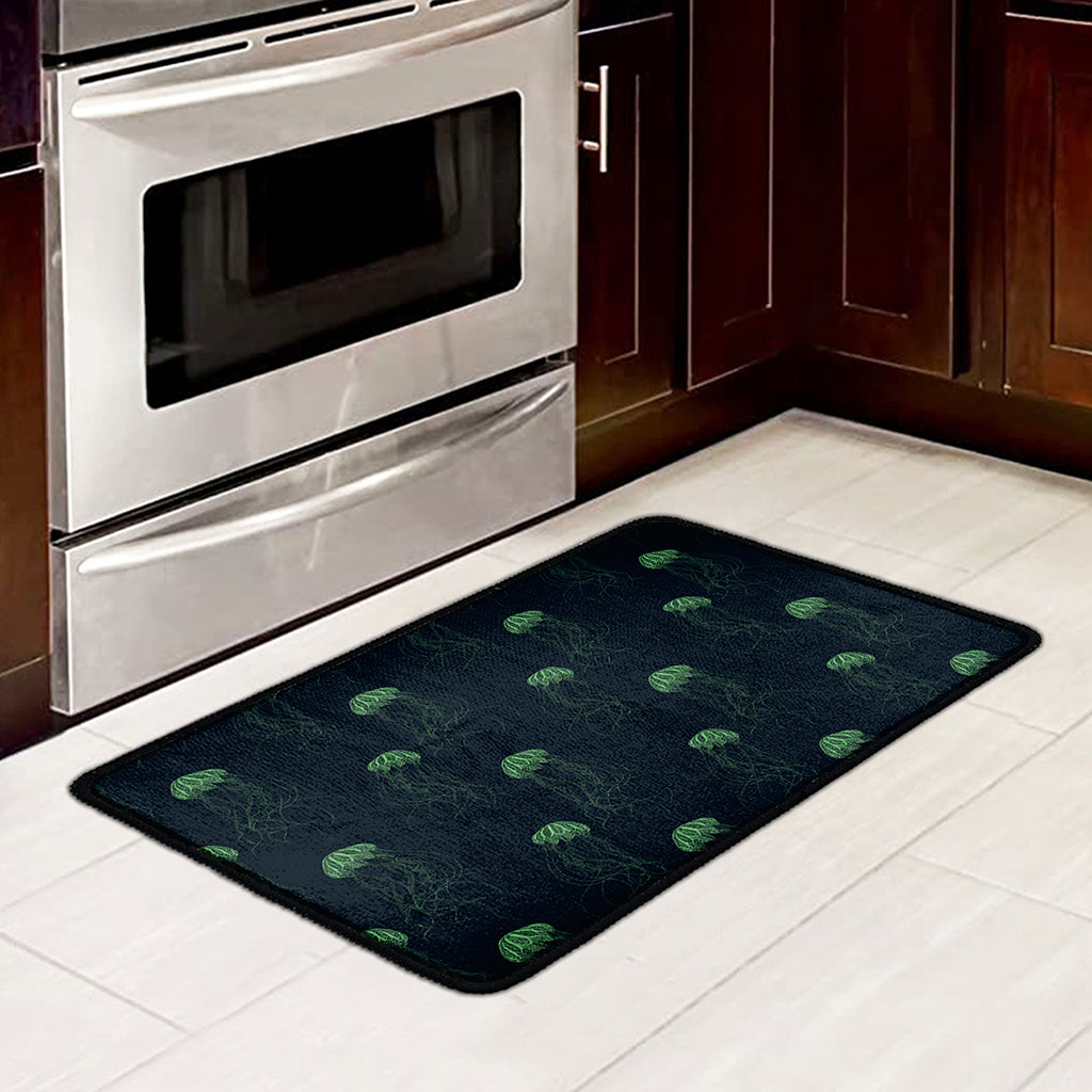 Zentangle Jellyfish Pattern Print Kitchen Mat