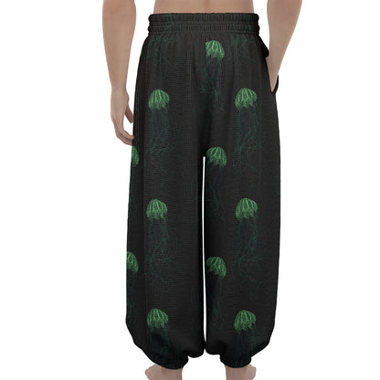 Zentangle Jellyfish Pattern Print Lantern Pants