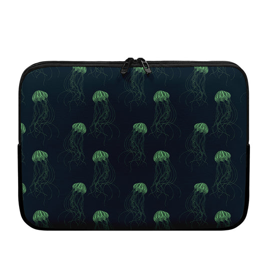 Zentangle Jellyfish Pattern Print Laptop Sleeve