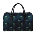 Zentangle Jellyfish Pattern Print Leather Duffel Bag