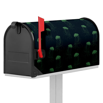 Zentangle Jellyfish Pattern Print Mailbox Cover