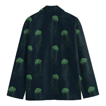 Zentangle Jellyfish Pattern Print Men's Blazer