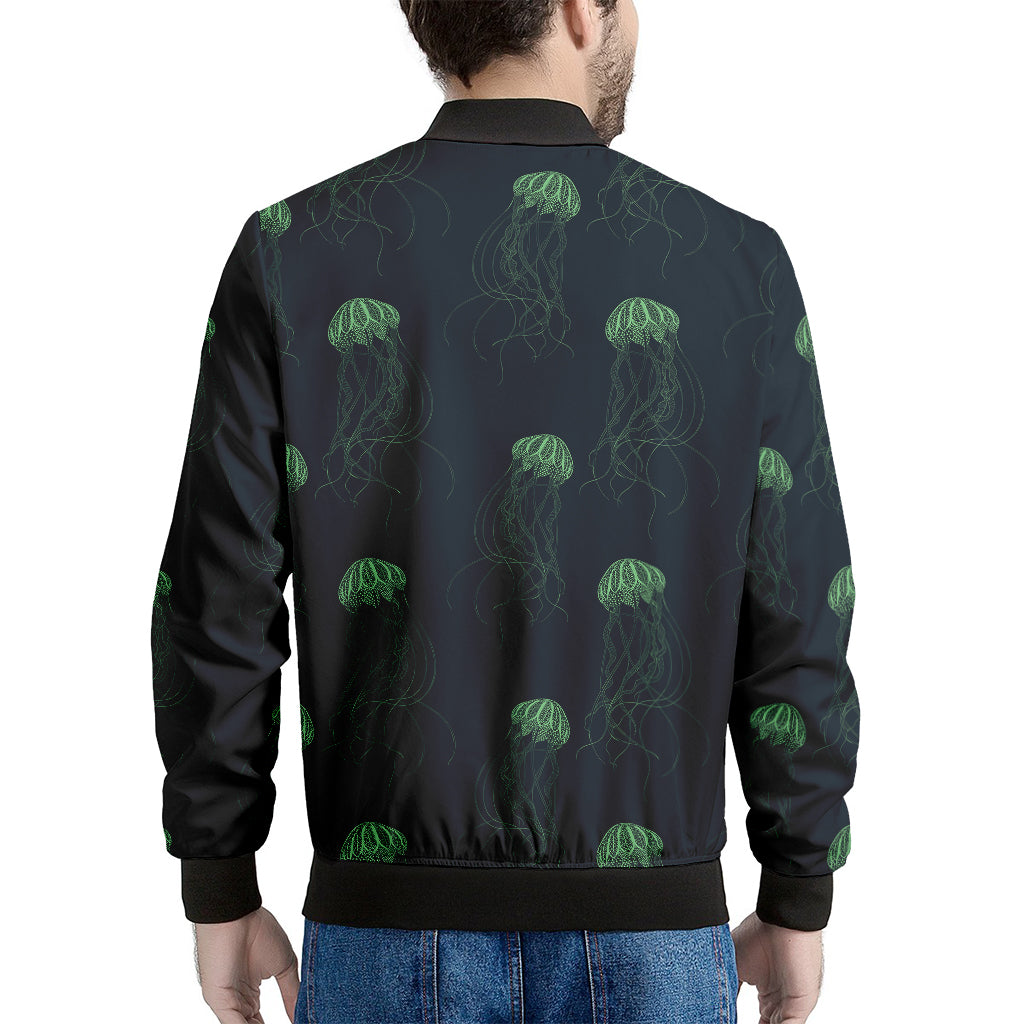 Zentangle Jellyfish Pattern Print Men's Bomber Jacket