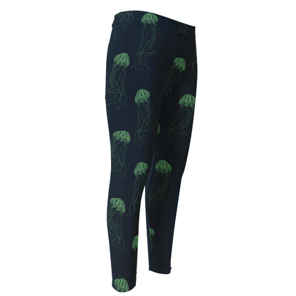 Zentangle Jellyfish Pattern Print Men's Compression Pants
