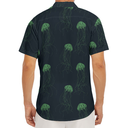 Zentangle Jellyfish Pattern Print Men's Deep V-Neck Shirt