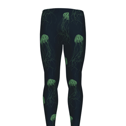 Zentangle Jellyfish Pattern Print Men's leggings