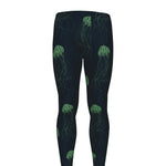 Zentangle Jellyfish Pattern Print Men's leggings