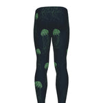 Zentangle Jellyfish Pattern Print Men's leggings