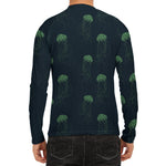 Zentangle Jellyfish Pattern Print Men's Long Sleeve Rash Guard
