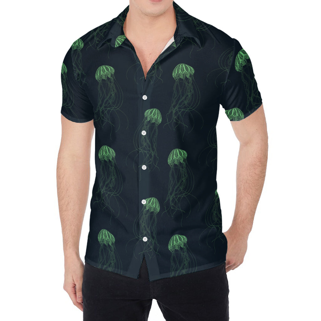 Zentangle Jellyfish Pattern Print Men's Shirt