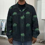 Zentangle Jellyfish Pattern Print Men's Shirt Jacket