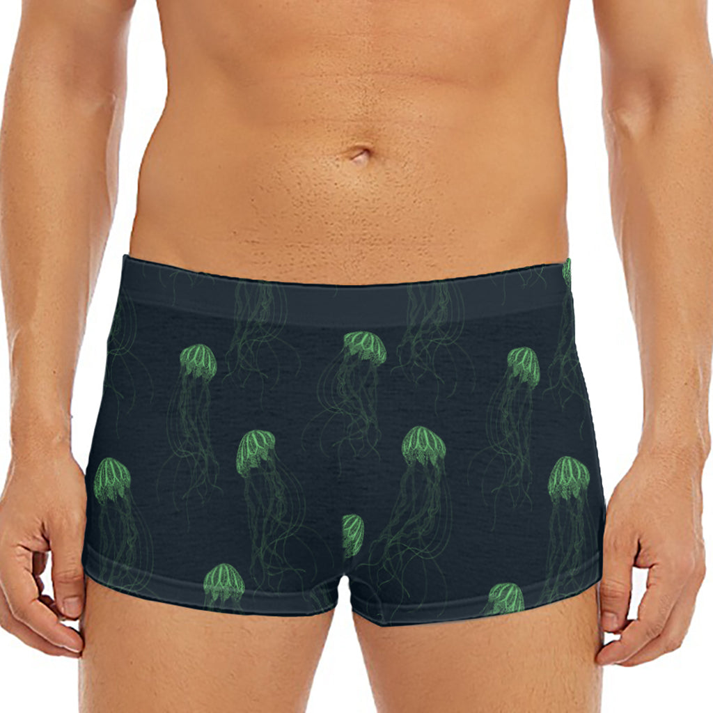 Zentangle Jellyfish Pattern Print Men's Short Boxer Briefs