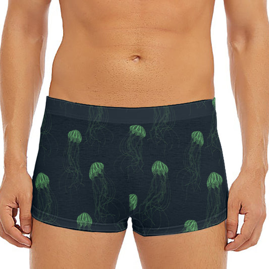 Zentangle Jellyfish Pattern Print Men's Short Boxer Briefs