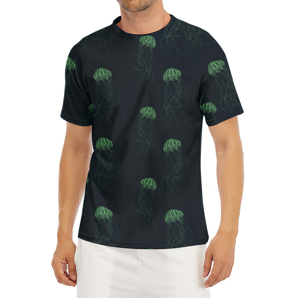 Zentangle Jellyfish Pattern Print Men's Short Sleeve Rash Guard