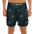 Zentangle Jellyfish Pattern Print Men's Split Running Shorts