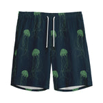 Zentangle Jellyfish Pattern Print Men's Sports Shorts