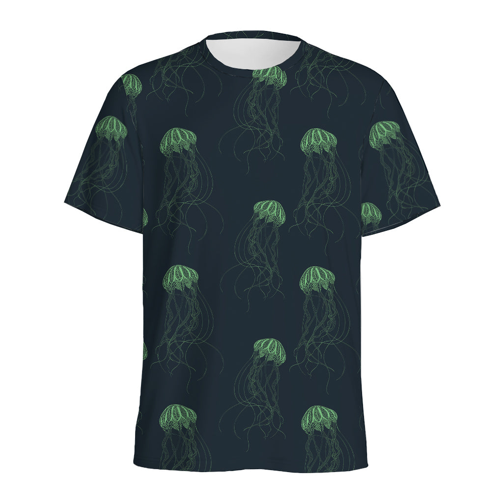 Zentangle Jellyfish Pattern Print Men's Sports T-Shirt
