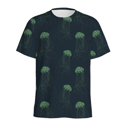 Zentangle Jellyfish Pattern Print Men's Sports T-Shirt