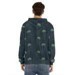 Zentangle Jellyfish Pattern Print Men's Velvet Pullover Hoodie