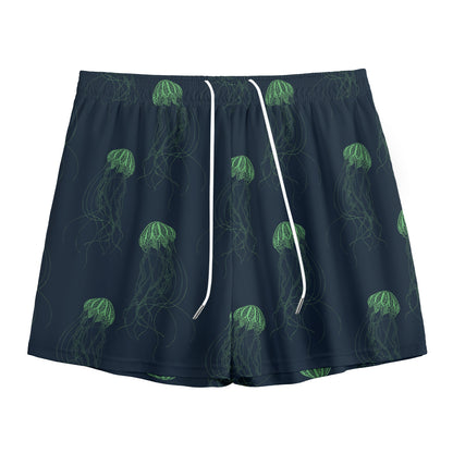 Zentangle Jellyfish Pattern Print Mesh Shorts