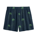 Zentangle Jellyfish Pattern Print Mesh Shorts