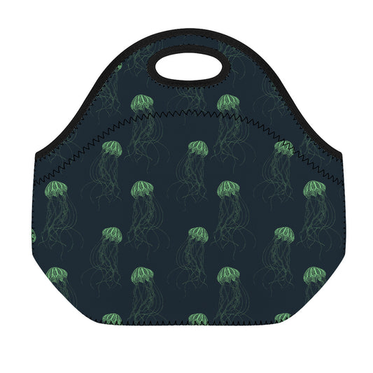 Zentangle Jellyfish Pattern Print Neoprene Lunch Bag
