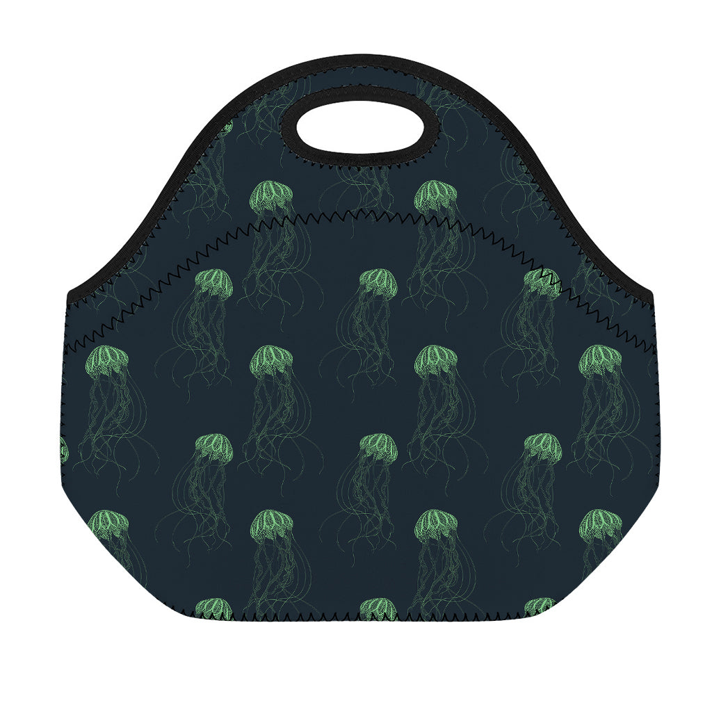 Zentangle Jellyfish Pattern Print Neoprene Lunch Bag