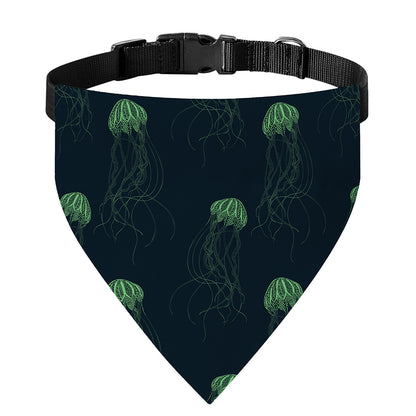 Zentangle Jellyfish Pattern Print Over The Collar Dog Bandana