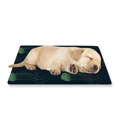 Zentangle Jellyfish Pattern Print Pet Cooling Mat Cover
