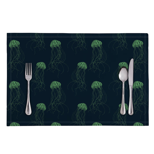 Zentangle Jellyfish Pattern Print Placemat