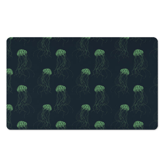 Zentangle Jellyfish Pattern Print Polyester Doormat