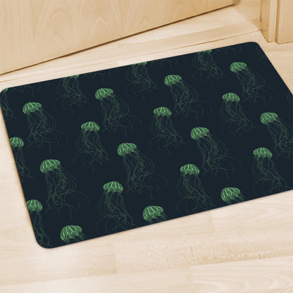 Zentangle Jellyfish Pattern Print Polyester Doormat