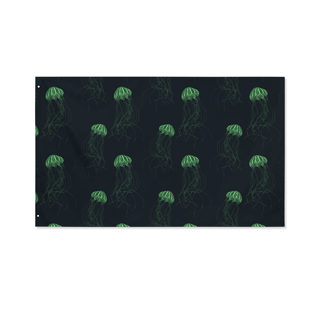 Zentangle Jellyfish Pattern Print Polyester Flag