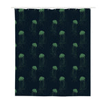 Zentangle Jellyfish Pattern Print Polyester Shower Curtain
