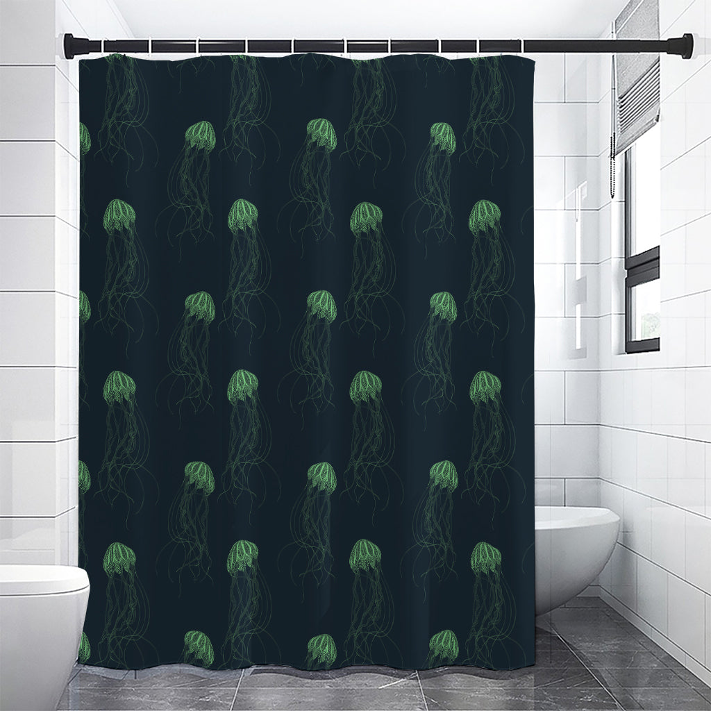 Zentangle Jellyfish Pattern Print Premium Shower Curtain