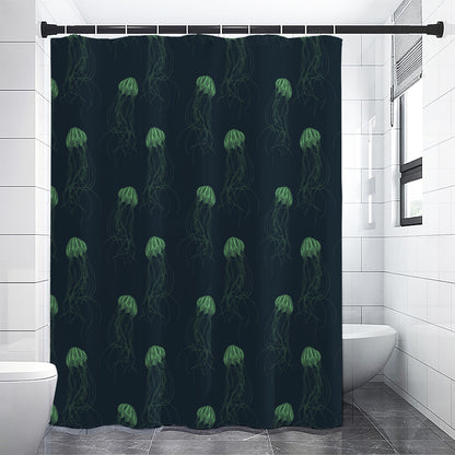 Zentangle Jellyfish Pattern Print Premium Shower Curtain