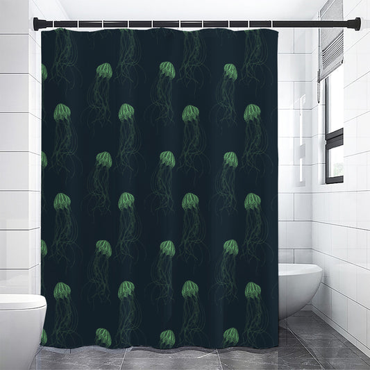 Zentangle Jellyfish Pattern Print Premium Shower Curtain
