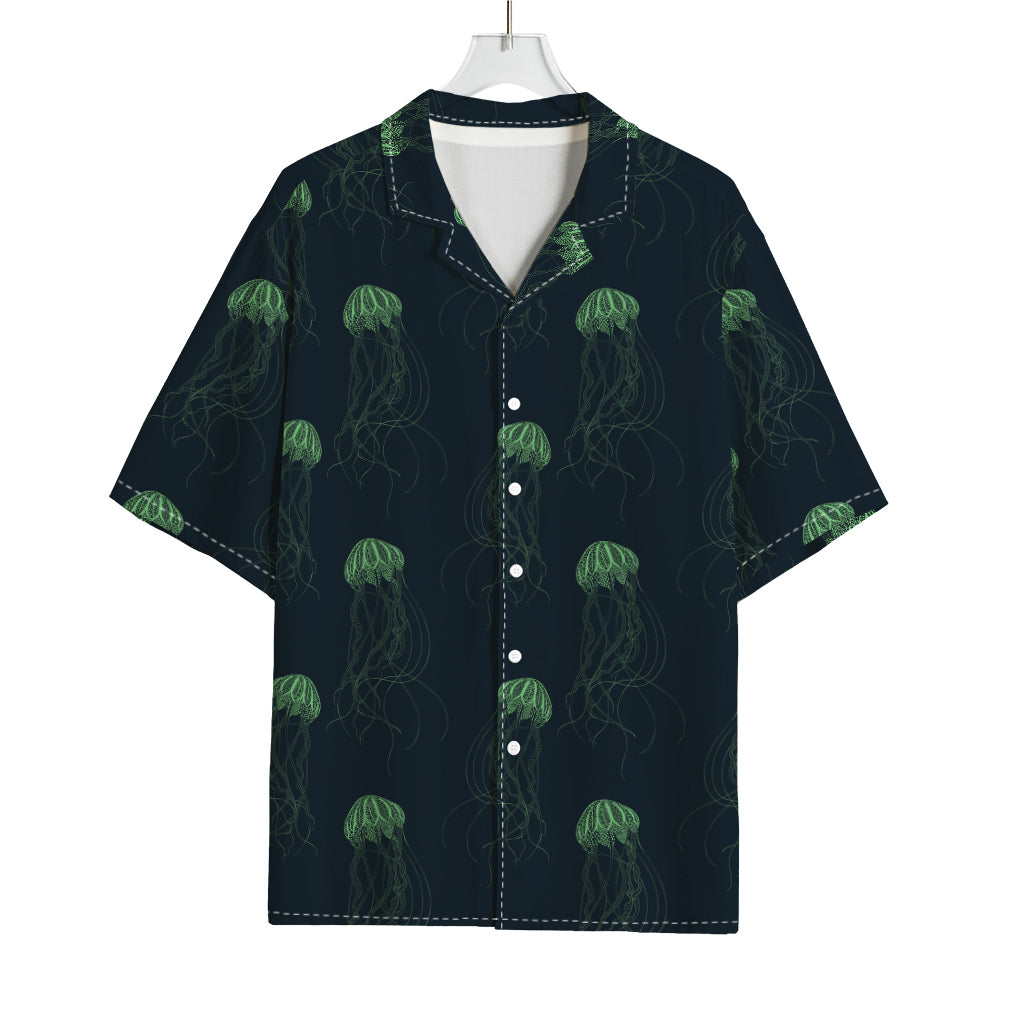 Zentangle Jellyfish Pattern Print Rayon Hawaiian Shirt
