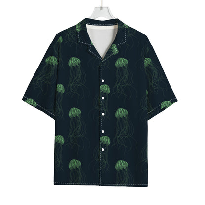 Zentangle Jellyfish Pattern Print Rayon Hawaiian Shirt