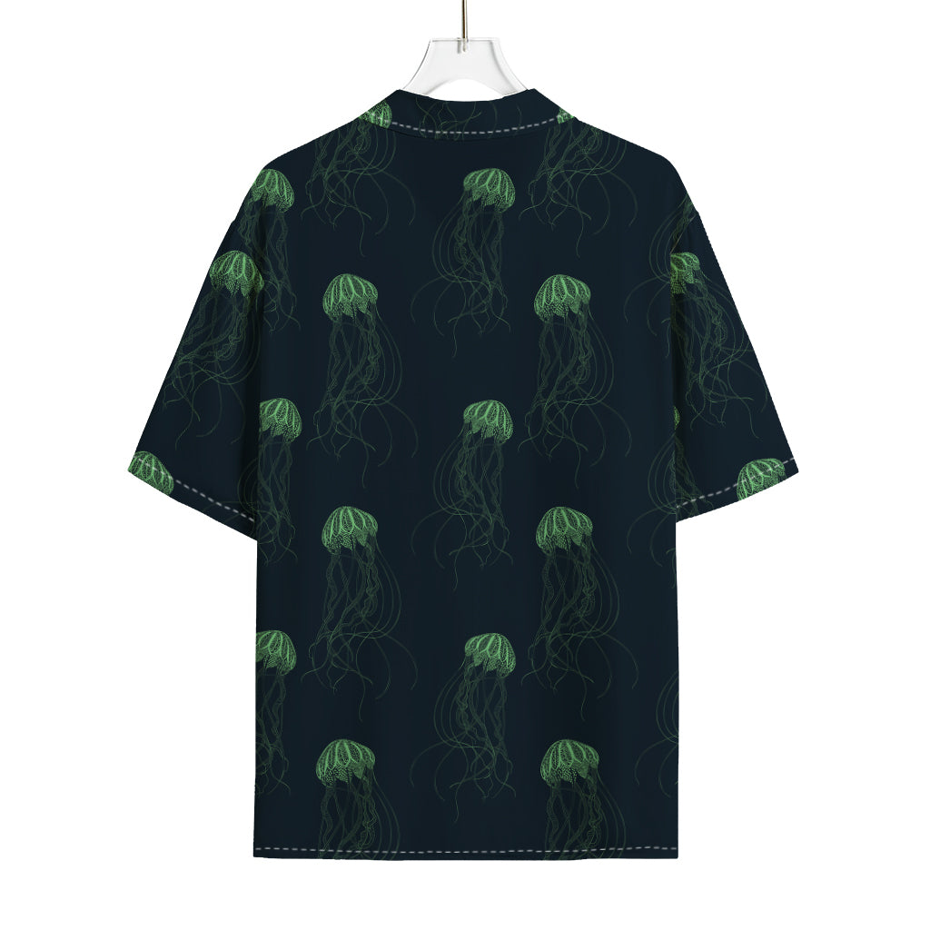 Zentangle Jellyfish Pattern Print Rayon Hawaiian Shirt