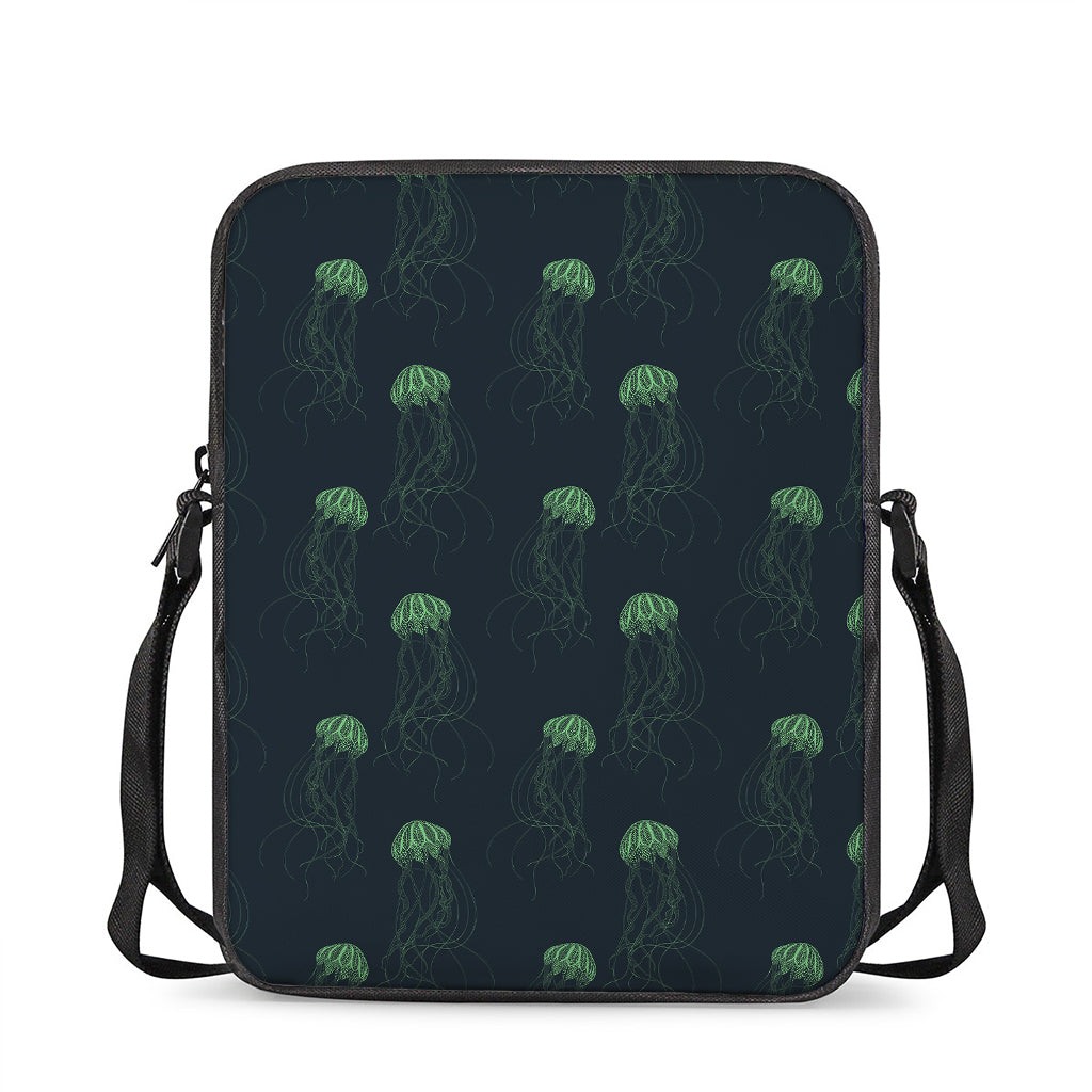 Zentangle Jellyfish Pattern Print Rectangular Crossbody Bag