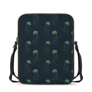 Zentangle Jellyfish Pattern Print Rectangular Crossbody Bag