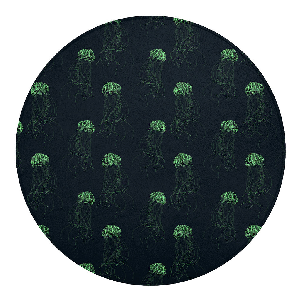 Zentangle Jellyfish Pattern Print Round Blanket