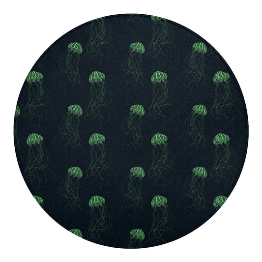 Zentangle Jellyfish Pattern Print Round Blanket