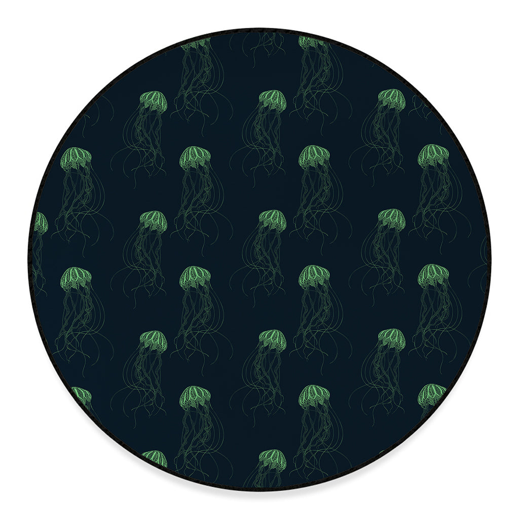 Zentangle Jellyfish Pattern Print Round Floor Mat