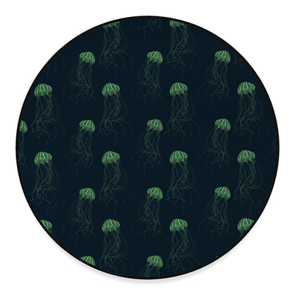 Zentangle Jellyfish Pattern Print Round Floor Mat
