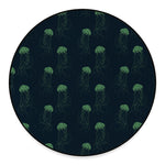 Zentangle Jellyfish Pattern Print Round Floor Mat